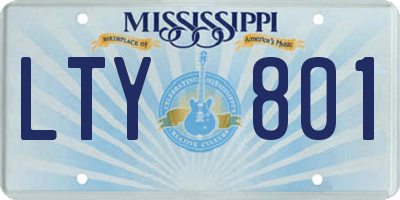 MS license plate LTY801