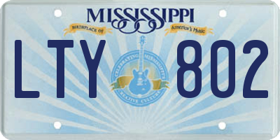 MS license plate LTY802