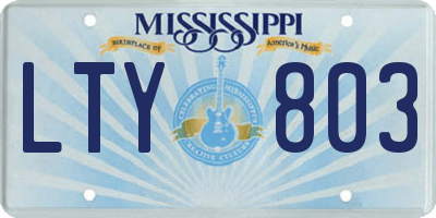 MS license plate LTY803