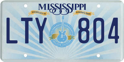 MS license plate LTY804