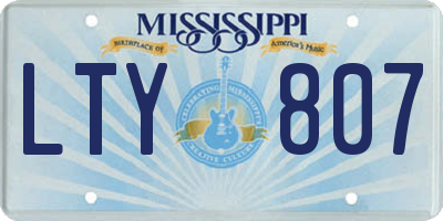 MS license plate LTY807
