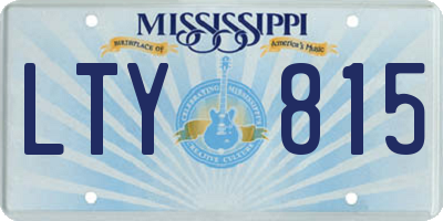 MS license plate LTY815
