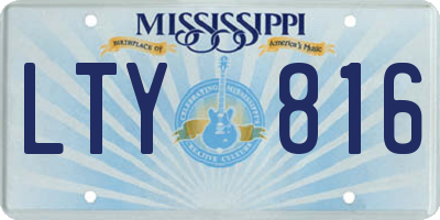 MS license plate LTY816