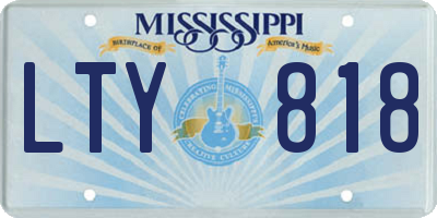 MS license plate LTY818