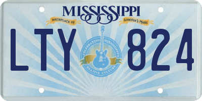 MS license plate LTY824