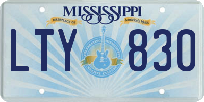 MS license plate LTY830