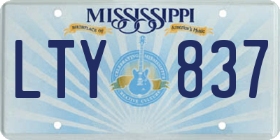 MS license plate LTY837