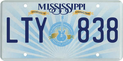 MS license plate LTY838