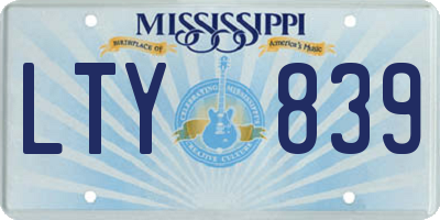 MS license plate LTY839