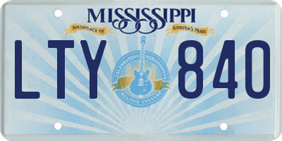 MS license plate LTY840