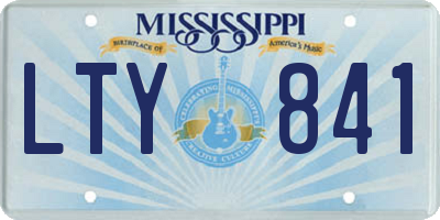 MS license plate LTY841