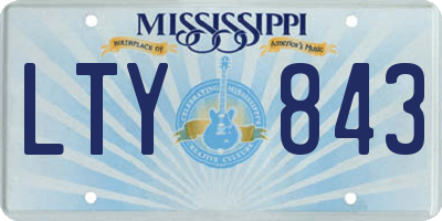 MS license plate LTY843