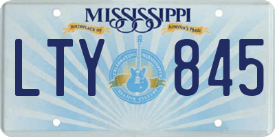 MS license plate LTY845