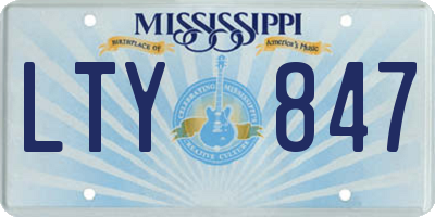 MS license plate LTY847
