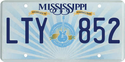 MS license plate LTY852