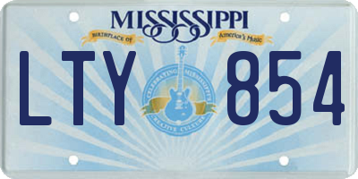 MS license plate LTY854