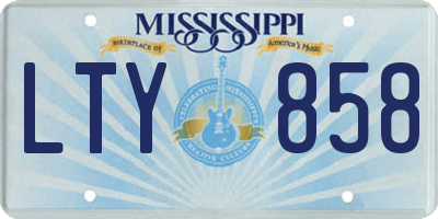 MS license plate LTY858