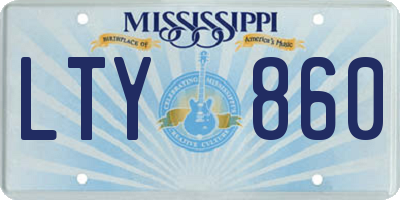 MS license plate LTY860