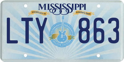 MS license plate LTY863