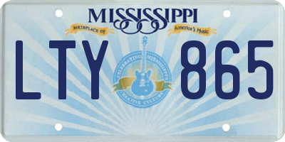 MS license plate LTY865