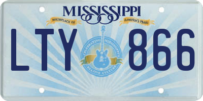 MS license plate LTY866