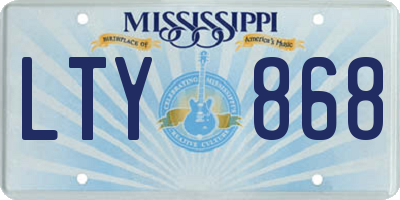 MS license plate LTY868