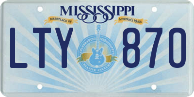 MS license plate LTY870