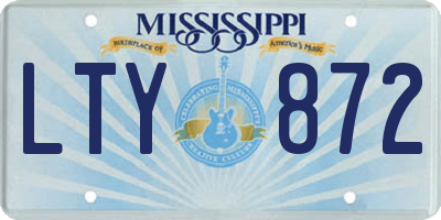 MS license plate LTY872