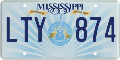 MS license plate LTY874