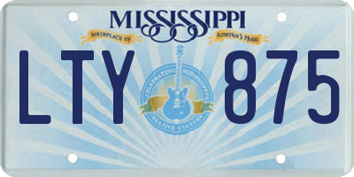MS license plate LTY875