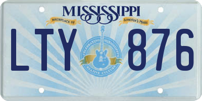 MS license plate LTY876