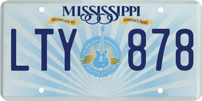 MS license plate LTY878