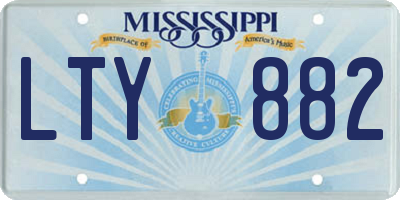 MS license plate LTY882