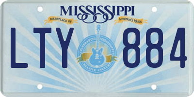 MS license plate LTY884