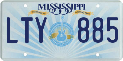 MS license plate LTY885