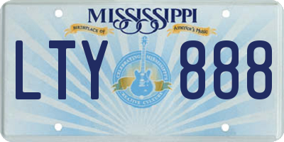 MS license plate LTY888