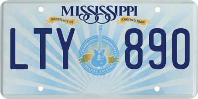 MS license plate LTY890