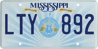 MS license plate LTY892
