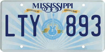 MS license plate LTY893