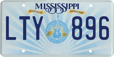 MS license plate LTY896