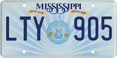 MS license plate LTY905