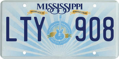 MS license plate LTY908