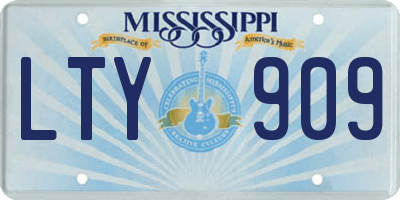 MS license plate LTY909