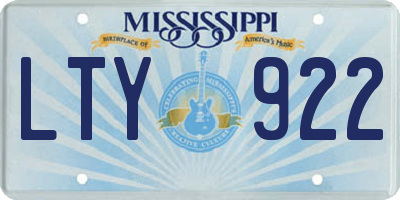 MS license plate LTY922