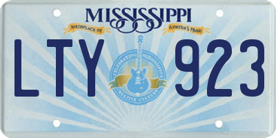 MS license plate LTY923