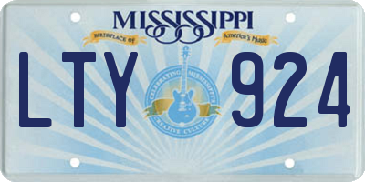 MS license plate LTY924