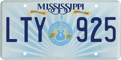 MS license plate LTY925