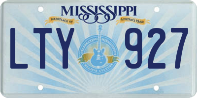 MS license plate LTY927