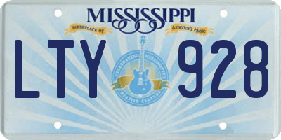 MS license plate LTY928