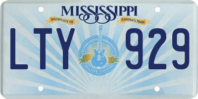 MS license plate LTY929